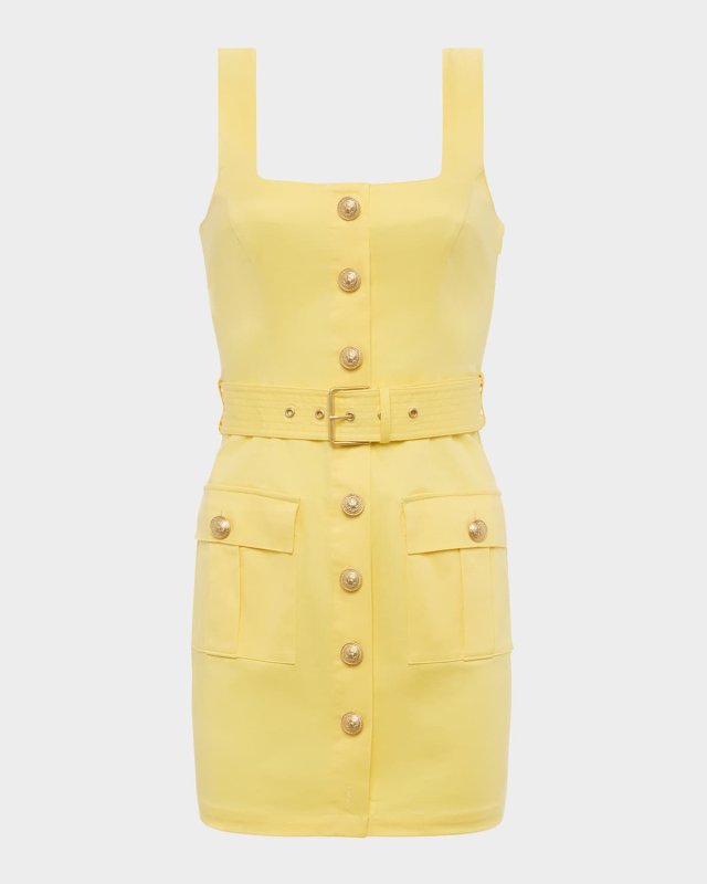 Midy Button-Front Mini Dress